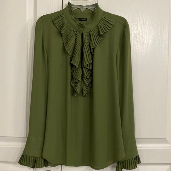 Ann Taylor Tops - Ann Taylor Olive Green Long Sleeve Blouse Size SP